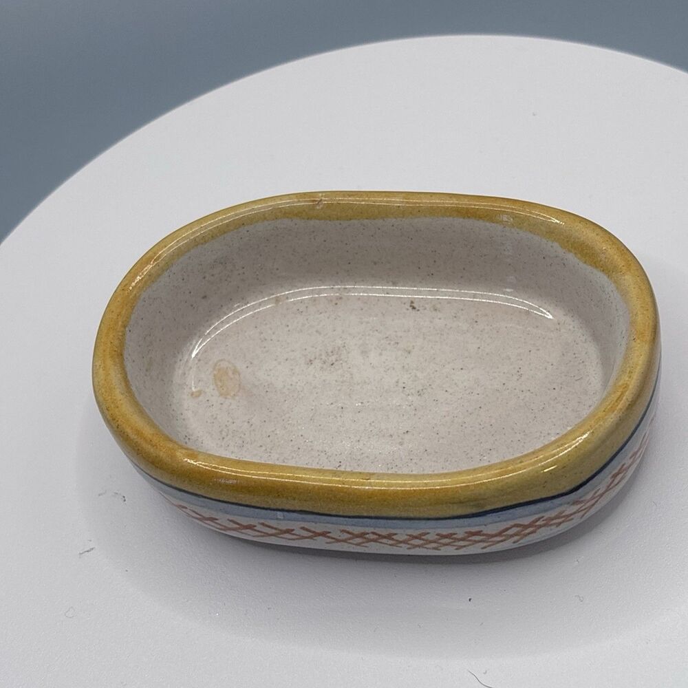 Vietri Italian Hand Painted Ceramic Trinket Box No Lid (Damage) Vintage